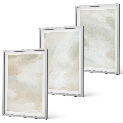 Set de 3 cuadros para salón Pinturas brillantes, estilo boho abstracto