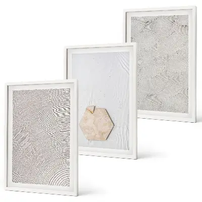 Set de 3 cuadros para salón con diseño de texturas de arena estilo boho