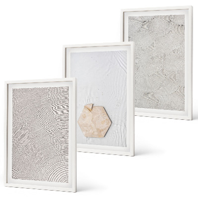 Set de 3 cuadros para salón Texturas de arena boho ligeras