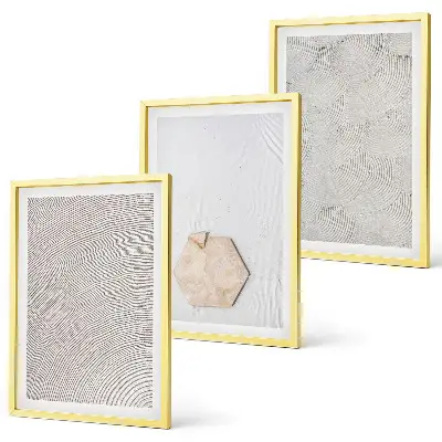 Set de 3 cuadros para salón con diseño de texturas de arena estilo boho