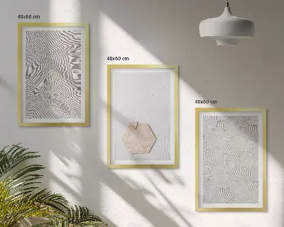 Set de 3 cuadros para salón con diseño de texturas de arena estilo boho