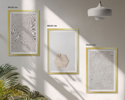 Set de 3 cuadros para salón Texturas de arena boho ligeras