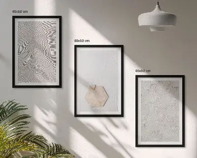 Set de 3 cuadros para salón con diseño de texturas de arena estilo boho