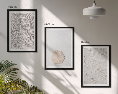 Set de 3 cuadros para salón Texturas de arena boho ligeras