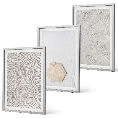 Set de 3 cuadros para salón con diseño de texturas de arena estilo boho