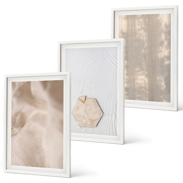 Set de 3 cuadros para salón Texturas sutiles de estilo bohemio