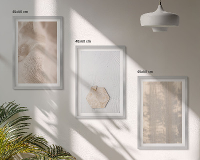 Set de 3 cuadros para salón Texturas sutiles de estilo bohemio