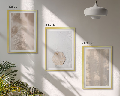 Set de 3 cuadros para salón Texturas sutiles de estilo bohemio