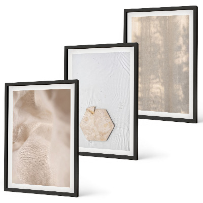 Set de 3 cuadros para salón Texturas sutiles de estilo bohemio