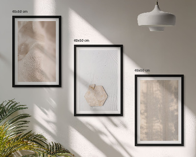 Set de 3 cuadros para salón Texturas sutiles de estilo bohemio