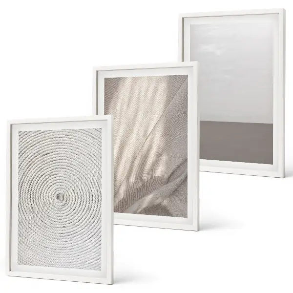 Juego de 3 cuadros con diseño de texturas bohemias naturales