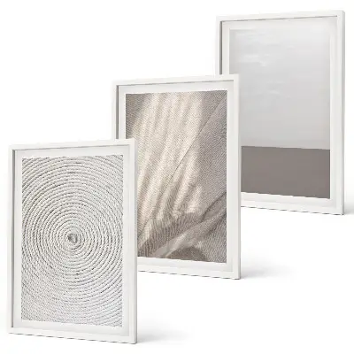 Juego de 3 cuadros con diseño de texturas bohemias naturales