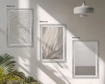 Juego de 3 cuadros con diseño de texturas bohemias naturales