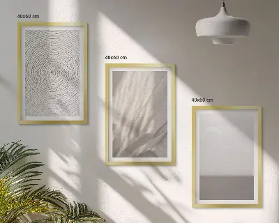 Juego de 3 cuadros con diseño de texturas bohemias naturales