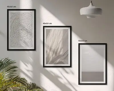 Juego de 3 cuadros con diseño de texturas bohemias naturales