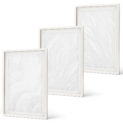 Set de 3 cuadros para salón Elegante estructura de mármol