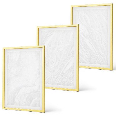 Set de 3 cuadros para salón Elegante estructura de mármol