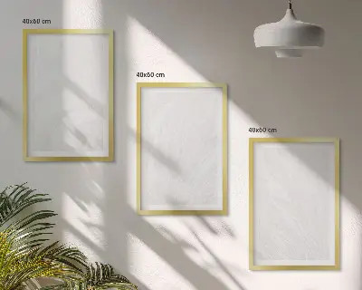 Set de 3 cuadros para salón con elegante estructura de mármol