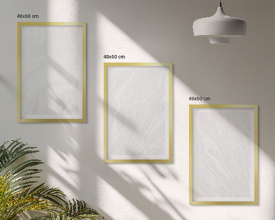 Set de 3 cuadros para salón Elegante estructura de mármol