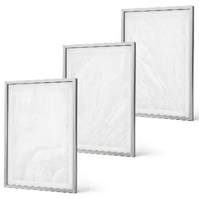 Set de 3 cuadros para salón con elegante estructura de mármol