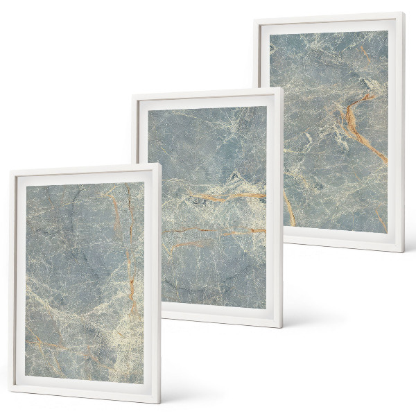 Juego de 3 cuadros Piedra decorativa de mármol verde