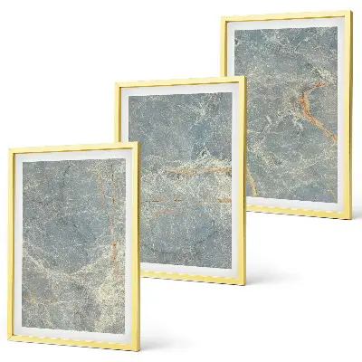 Juego de 3 cuadros de piedra decorativa de mármol verde 