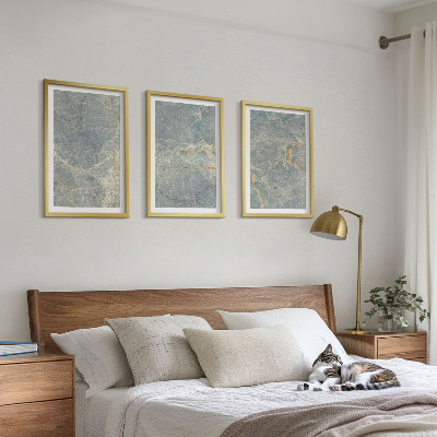 Juego de 3 cuadros Piedra decorativa de mármol verde