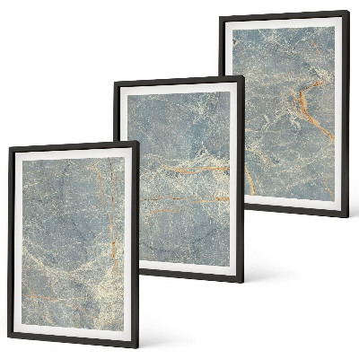 Juego de 3 cuadros Piedra decorativa de mármol verde