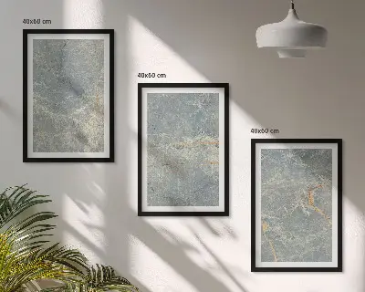Juego de 3 cuadros de piedra decorativa de mármol verde 