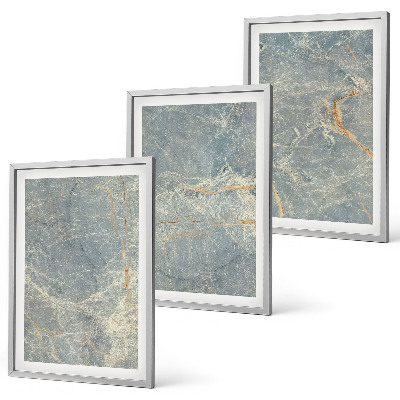 Juego de 3 cuadros Piedra decorativa de mármol verde