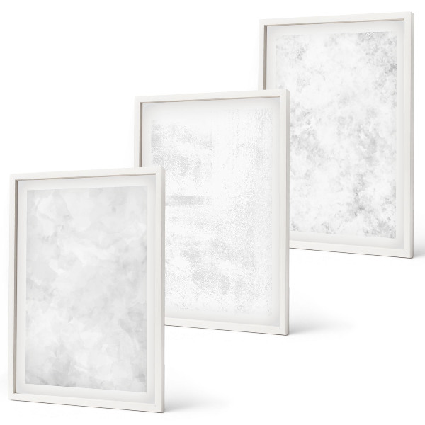 Set de 3 cuadros para salón Fondo minimalista con puntos blancos