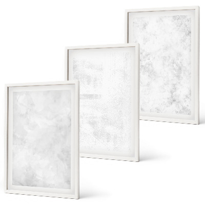 Set de 3 cuadros para salón Fondo minimalista con puntos blancos