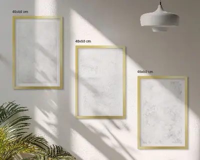 Set de 3 cuadros para salón diseño con fondo minimalista y puntos blancos