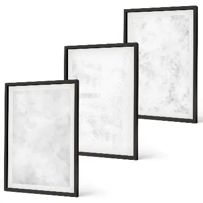 Set de 3 cuadros para salón diseño con fondo minimalista y puntos blancos