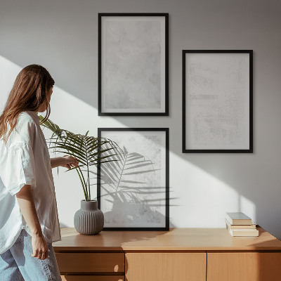 Set de 3 cuadros para salón Fondo minimalista con puntos blancos