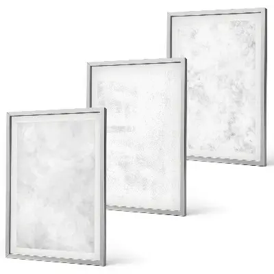Set de 3 cuadros para salón diseño con fondo minimalista y puntos blancos