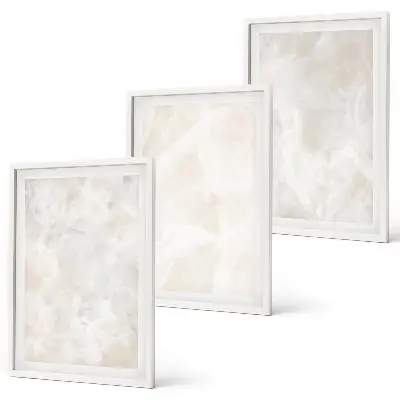 Juego de 3 cuadros con diseño de estructuras de mármol en tonos pastel