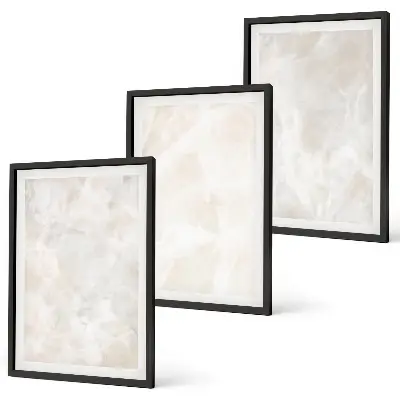 Juego de 3 cuadros con diseño de estructuras de mármol en tonos pastel