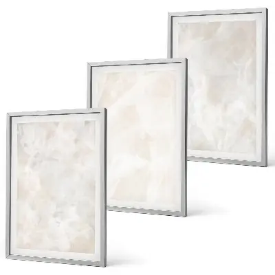 Juego de 3 cuadros con diseño de estructuras de mármol en tonos pastel