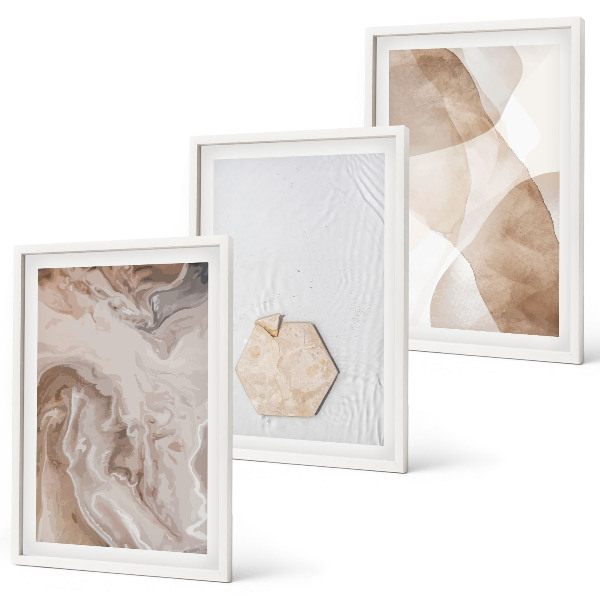 Set de 3 cuadros para salón Abstracción de la naturaleza por parte del diseñador