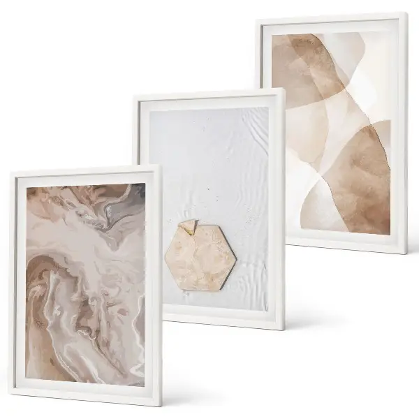 Set de 3 cuadros para salón con diseño de abstracción de la naturaleza