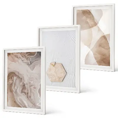 Set de 3 cuadros para salón con diseño de abstracción de la naturaleza