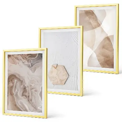 Set de 3 cuadros para salón con diseño de abstracción de la naturaleza