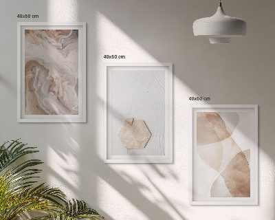 Set de 3 cuadros para salón Abstracción de la naturaleza por parte del diseñador