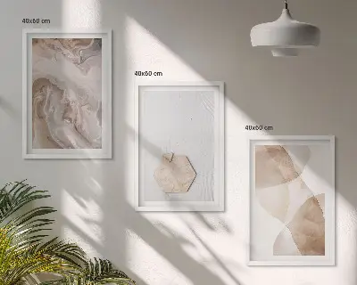 Set de 3 cuadros para salón con diseño de abstracción de la naturaleza