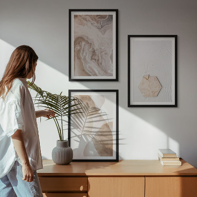 Set de 3 cuadros para salón Abstracción de la naturaleza por parte del diseñador
