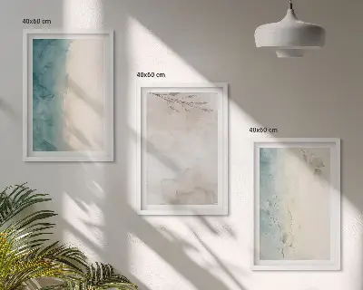 Juego de 3 cuadros con diseño de texturas sutiles de acuarela