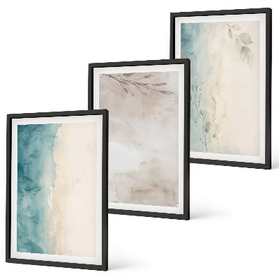 Juego de 3 cuadros Texturas sutiles de acuarela