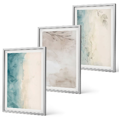 Juego de 3 cuadros Texturas sutiles de acuarela