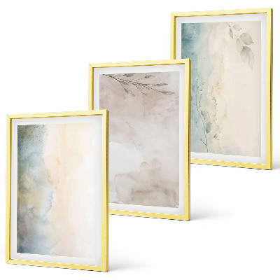 Set de 3 cuadros para salón Cartulinas delicadas para acuarela